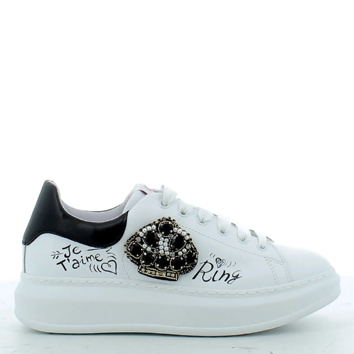 Scarpe Vitamina donna GTCORONAP23 BIANCO NERO